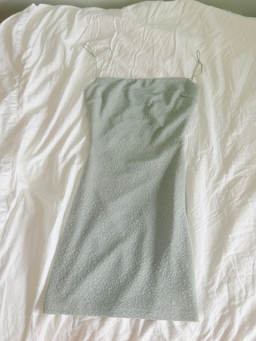 Spaghetti Strap silver glittery Bodycon Dress